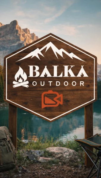 Dağ manzarasında BALKA OUTDOOR tabelası_pilmedya