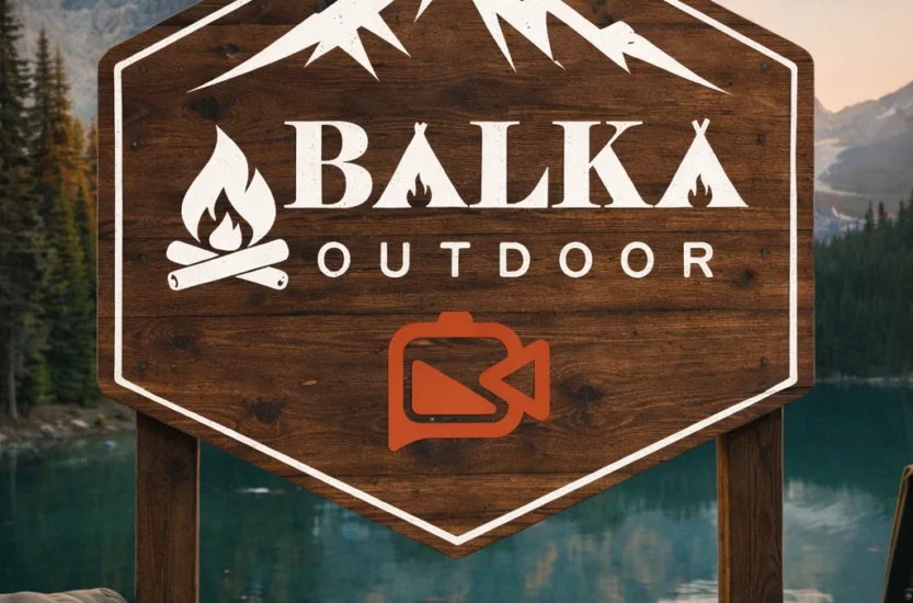 Dağ manzarasında BALKA OUTDOOR tabelası_pilmedya