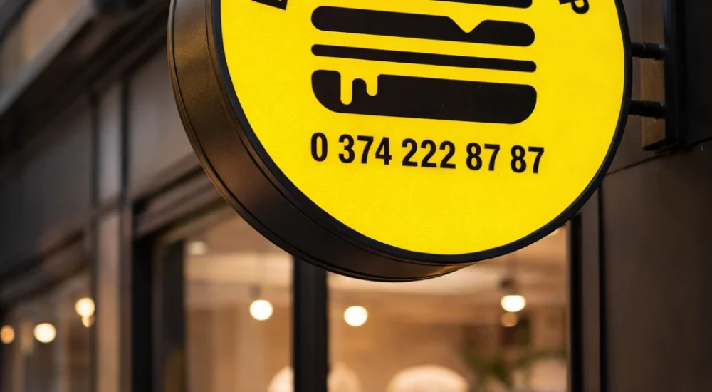 Enfes burger dükkanı tabelası_pilmedya