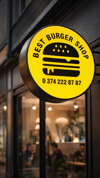 Enfes burger dükkanı tabelası_pilmedya