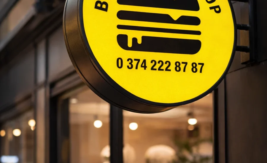 Enfes burger dükkanı tabelası_pilmedya